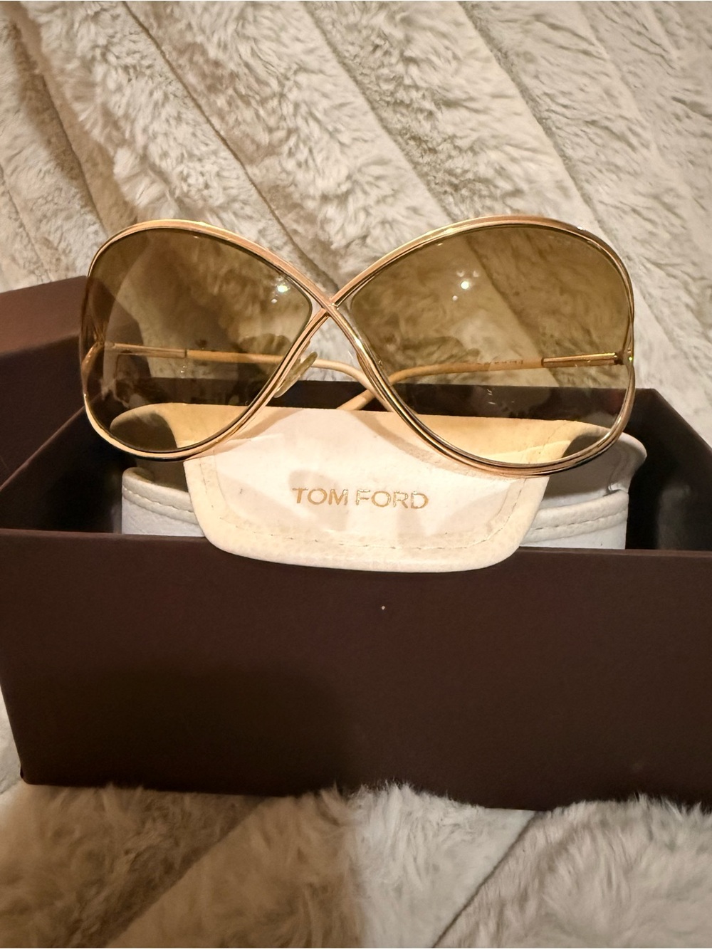 Tom Ford Gold Frame Sunglasses with Gold Lenses